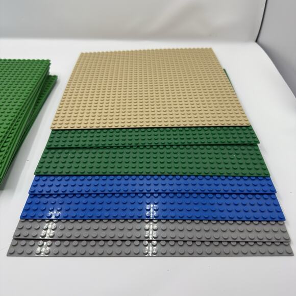 LEGO Baseplate Lot 32x32 16x32 Blue Green Tan Gray Building Plates - Picture 4 of 7